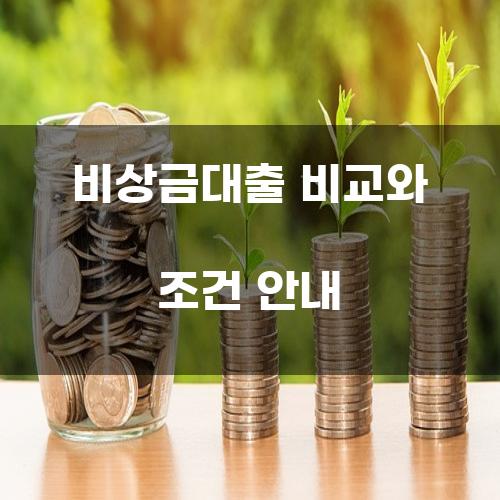 비상금대출 비교와 조건 안내