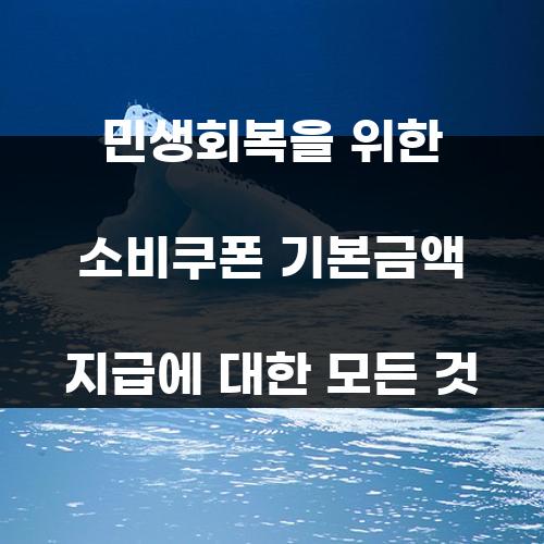 민생회복을 위한 소비쿠폰 기본금액 지급에 대한 모든 것