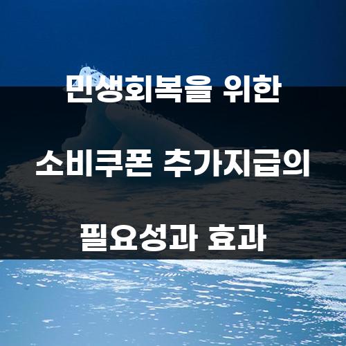 민생회복을 위한 소비쿠폰 추가지급의 필요성과 효과