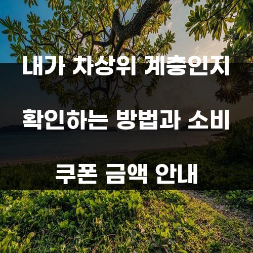 내가 차상위 계층인지 확인하는 방법과 소비 쿠폰 금액 안내