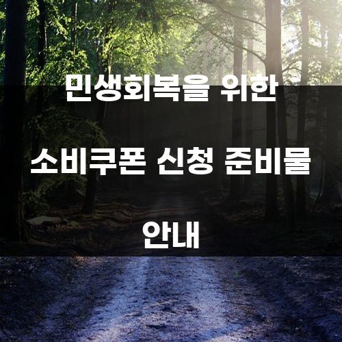 민생회복을 위한 소비쿠폰 신청 준비물 안내
