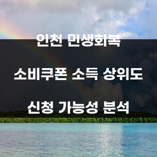 인천 민생회복 소비쿠폰 소득 상위도 신청 가능성 분석